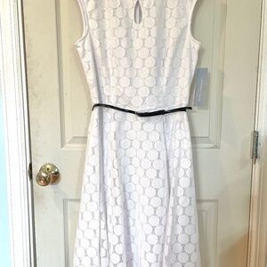 **Pish Posh White A-Line cutout Dress London Fog sz 10
